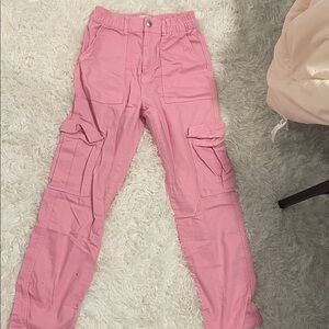 Pink cargo jeans